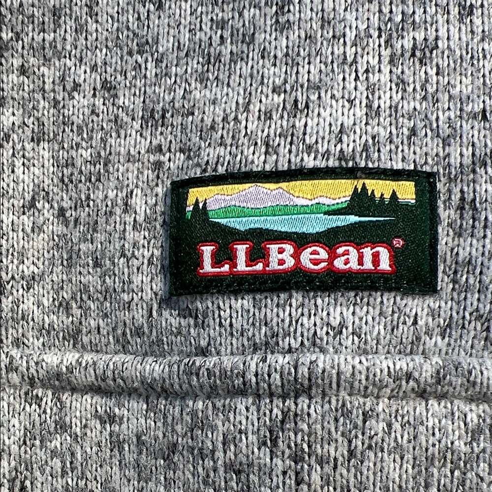 L.L. Bean Men's Light Gray Zip-Up Sweater Fleece Pullover L EUC Outdoor Hiking - Picture 4 of 7